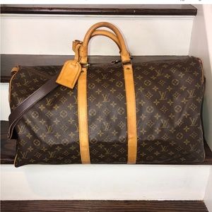 LOUIS VUITTON Keepall LV50 Boston Weekend Duffle Crossbody Shoulder Bag SP0922